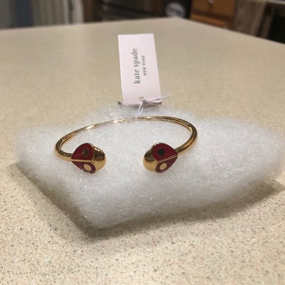 NWT♠️Kate Spade Gold-Tone LadyBug Cuff Bracelet ♠️ - Picture 5 of 6